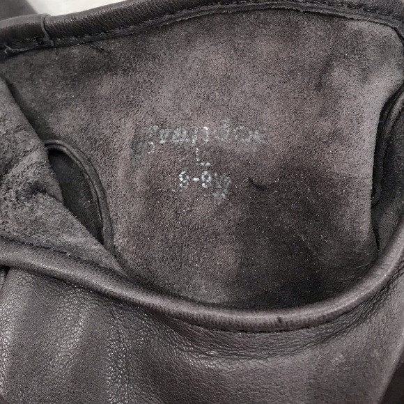 Vintage leather driving gloves dark grey with v3lcro wrist strap - Picture 4 of 4